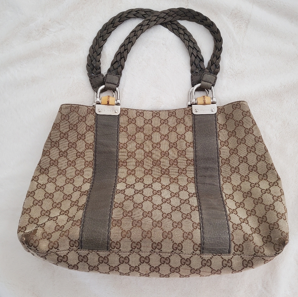 Gucci Canvas Bamboo Medium Tote